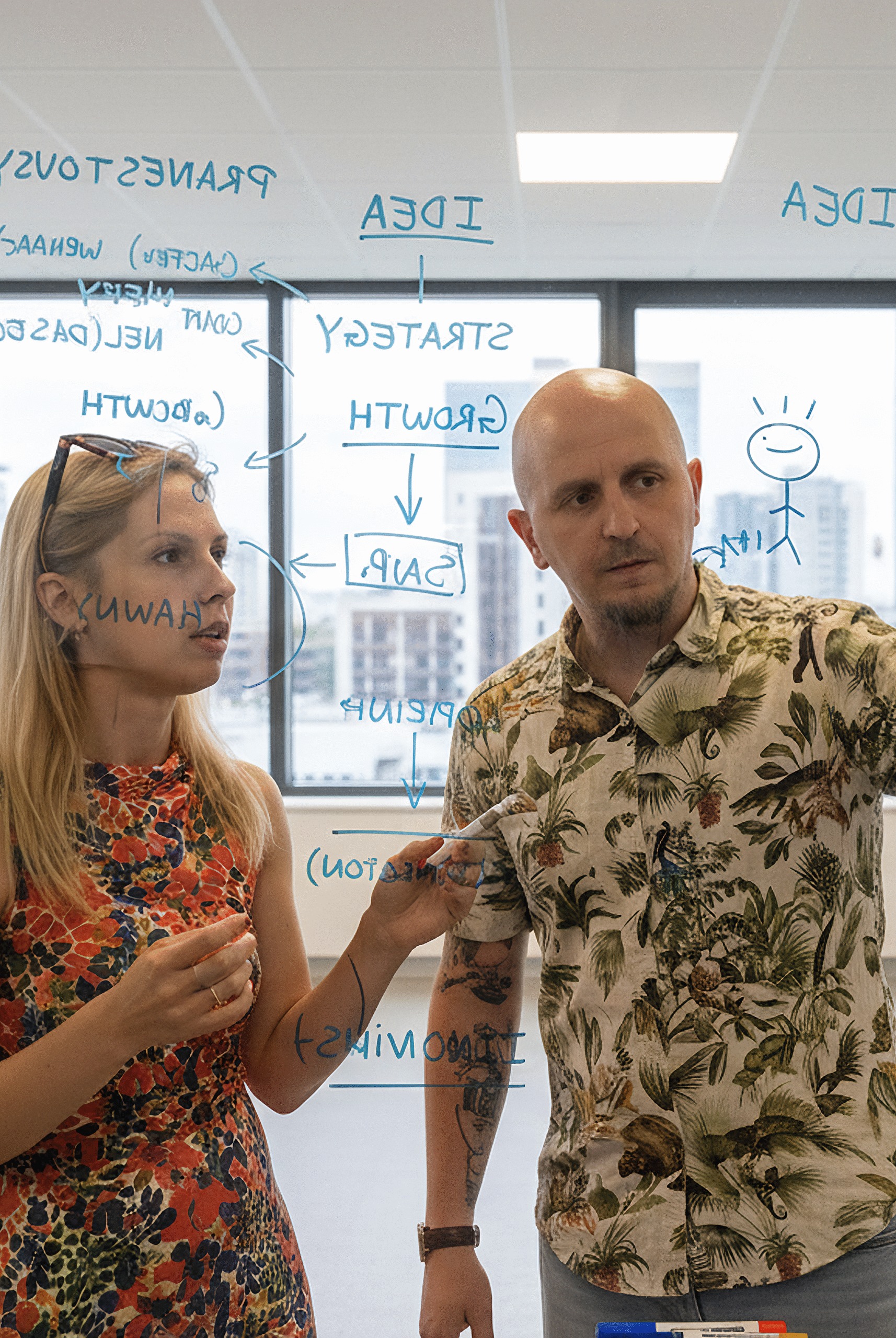 Vlad and Gianina brainstorming